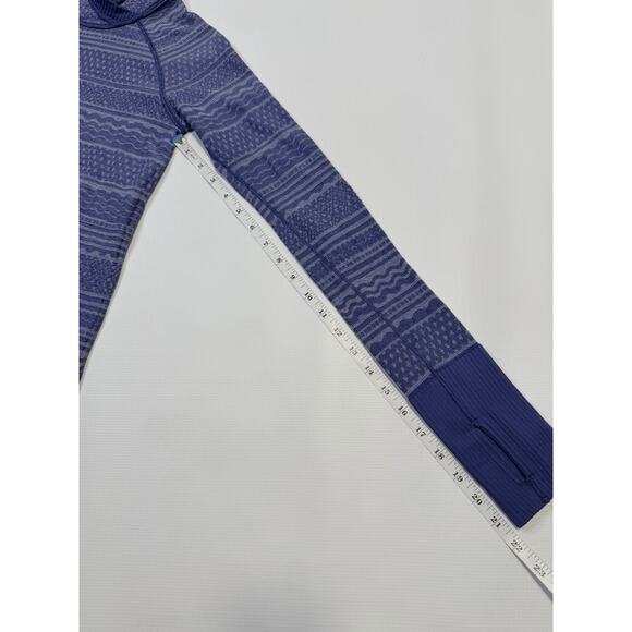 Lululemon Rest Less Hoodie Size 2 Blue Textured Long Sleeve Running Thumbholes - Picture 11 of 12